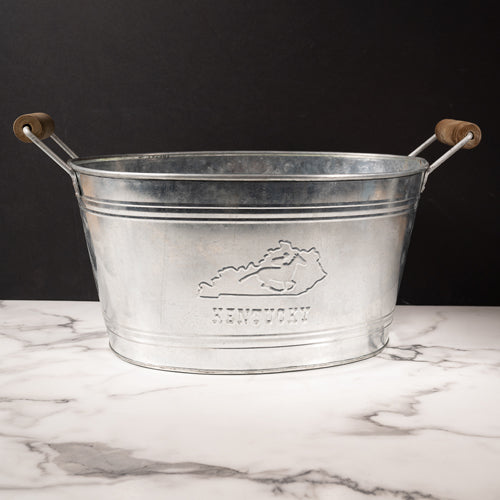 12" GALV. KENTUCKY TUB BUCKET WESTERN HOME DECOR NEW #EH12505