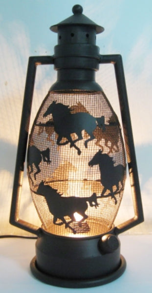 HORSE METAL ART ELECTRIC LANTERN LAMP WESTERN HOME DECOR LIGHTING #EH12738