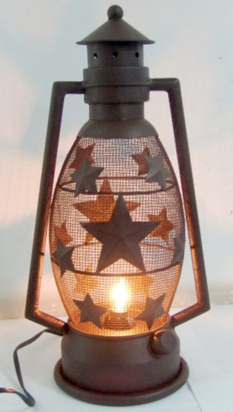 STAR BROWN METAL ART ELECTRIC LANTERN LAMP WESTERN HOME DECOR LIGHTING #EH12740