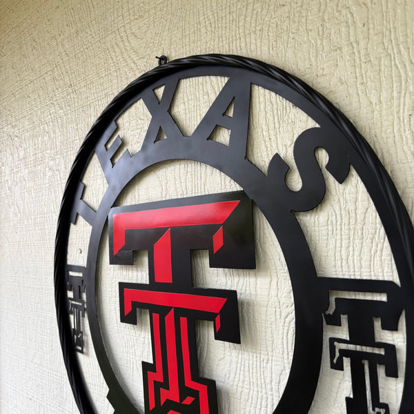 TEXAS TECH CUSTOM METAL VINTAGE SIGN WESTERN HOME DECOR HANDMADE