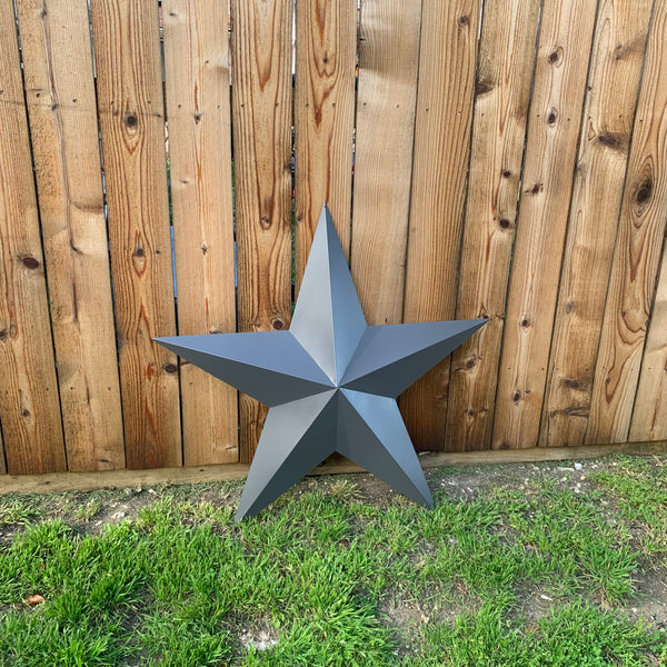 GUN METAL GREY STAR BARN STAR NO RING DAVID STAR 5 POINT WESTERN HOME DECOR HAND PAINTED