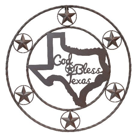 #DE22395 TEXAS MAP GOD BLESS TEXAS 20" METAL WALL SIGN WESTERN HOME DECOR HANDMADE NEW