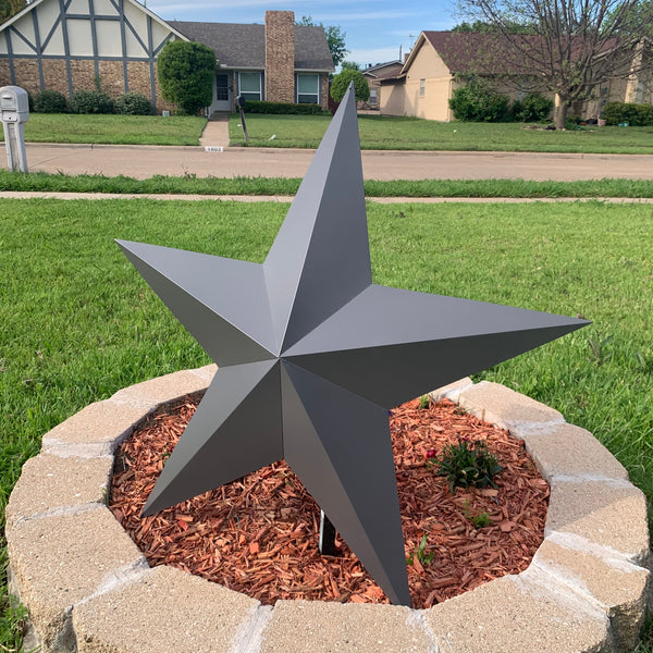 GUN METAL GREY STAR BARN STAR NO RING DAVID STAR 5 POINT WESTERN HOME DECOR HAND PAINTED