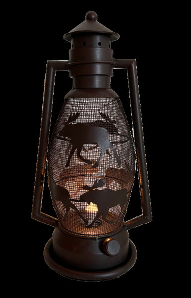 MOOSE METAL ART ELECTRIC LANTERN LAMP WESTERN HOME DECOR LIGHTING #EH12739