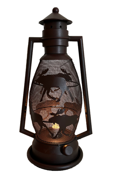 MOOSE METAL ART ELECTRIC LANTERN LAMP WESTERN HOME DECOR LIGHTING #EH12739