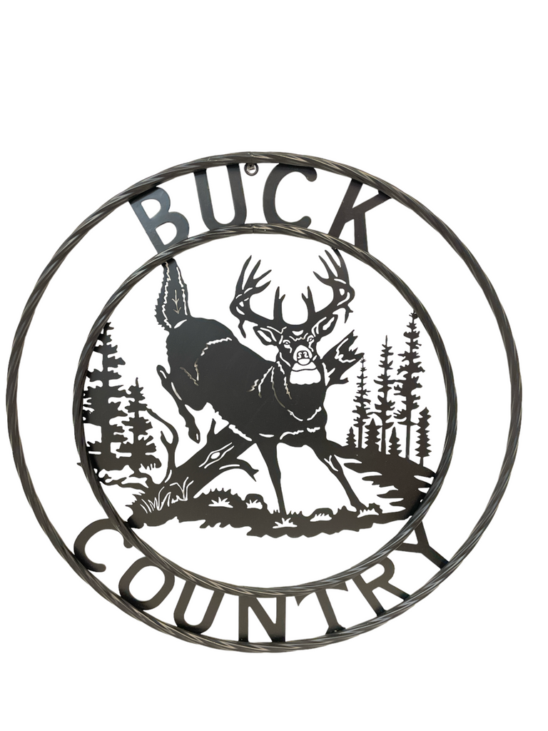 #DE22502 BUCK COUNTRY 24" METAL SIGN WALL ART WESTERN HOME DECOR BRAND NEW