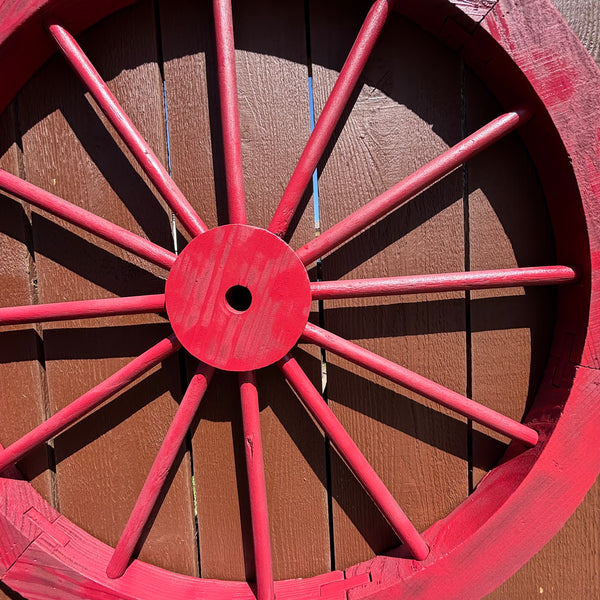 RED WAGON WHEEL BARN WOOD WESTERN HOME DECOR RUSTIC NEW 16",24",30",36",40"