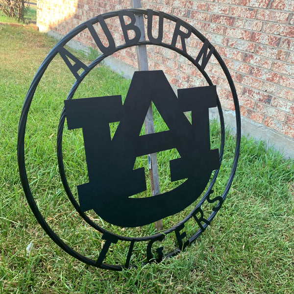 12", 18", 24", 32" AUBURN TIGERS BLACK METAL SIGN VINTAGE TEAM CUSTOM ART