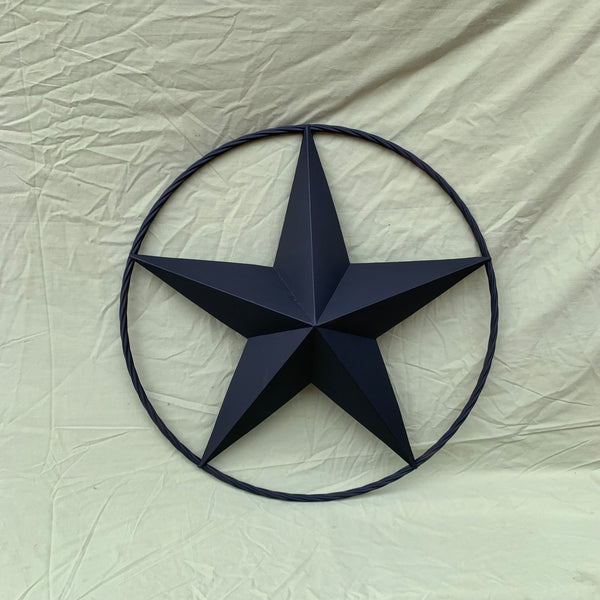 RUSTIC BLACK BARN STAR METAL LONE STAR 3d TWISTED ROPE RING WESTERN HOME DECOR HANDMADE NEW 12",16",24",32",36"-#EH10608