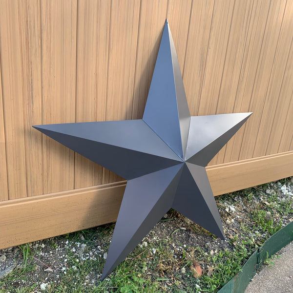 GUN METAL GREY STAR BARN STAR NO RING DAVID STAR 5 POINT WESTERN HOME DECOR HAND PAINTED