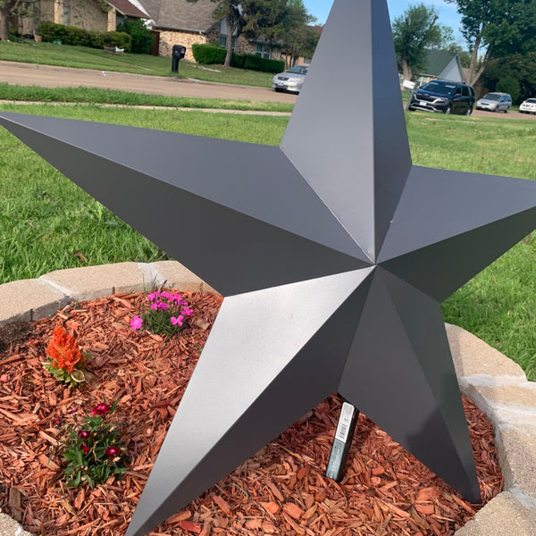 GUN METAL GREY STAR BARN STAR NO RING DAVID STAR 5 POINT WESTERN HOME DECOR HAND PAINTED