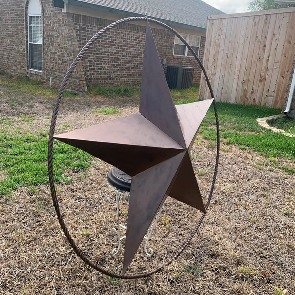 LONE STAR 60" BARN STAR METAL RUSTIC  BRONZE VINTAGE COPPER WALL ART WESTERN HOME DECOR HANDMADE NEW EH10524