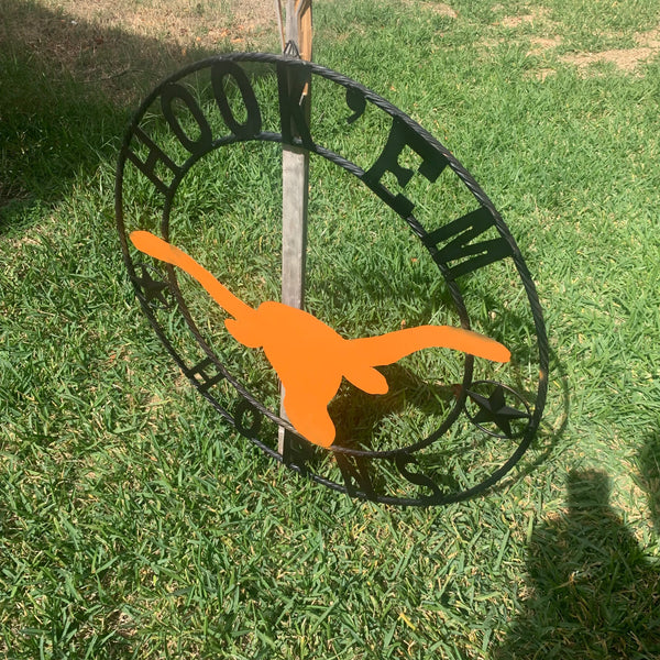 HOOKEM HORNS WITH LONE STAR TEXAS LONGHORNS HOOK EM METAL CUSTOM VINTAGE CRAFT WALL ART TEAM SIGN HANDMADE