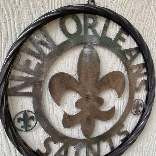 12", 18", 24 NEW ORLEANS SAINTS CUSTOM RAW METAL CRAFT SIGN WALL ART WESTERN HOME DECOR LASERCUT ART