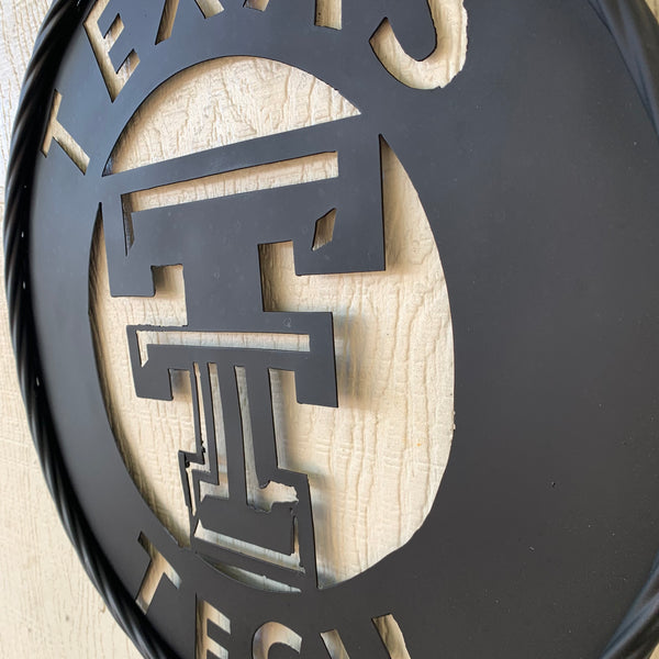12",18",24",32",36" TEXAS TECH RUSTIC BLACK CUSTOM METAL VINTAGE CRAFT TEAM SIGN HANDMADE TO ORDER