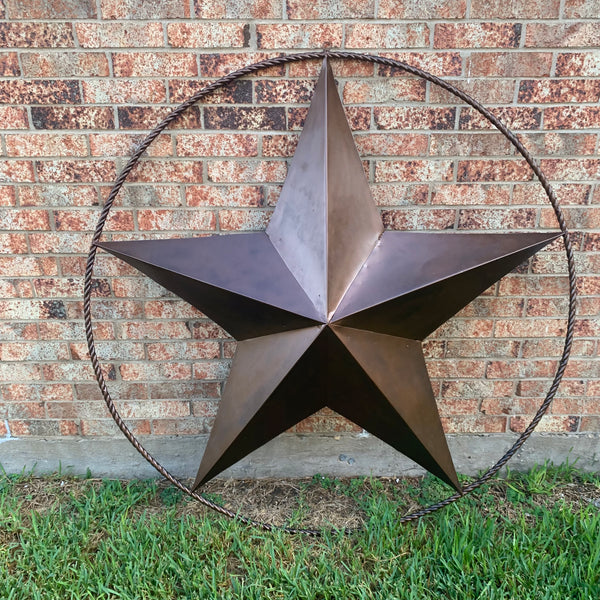 LONE STAR 60" BARN STAR METAL RUSTIC  BRONZE VINTAGE COPPER WALL ART WESTERN HOME DECOR HANDMADE NEW EH10524