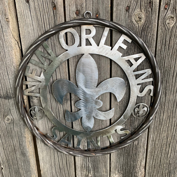 12", 18", 24 NEW ORLEANS SAINTS CUSTOM RAW METAL CRAFT SIGN WALL ART WESTERN HOME DECOR LASERCUT ART