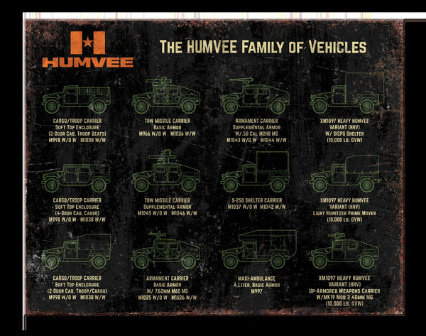 HUMVEE FAMILYTIN SIGN METAL ART WESTERN HOME DECOR CRAFT #2795- FREE SHIPPING