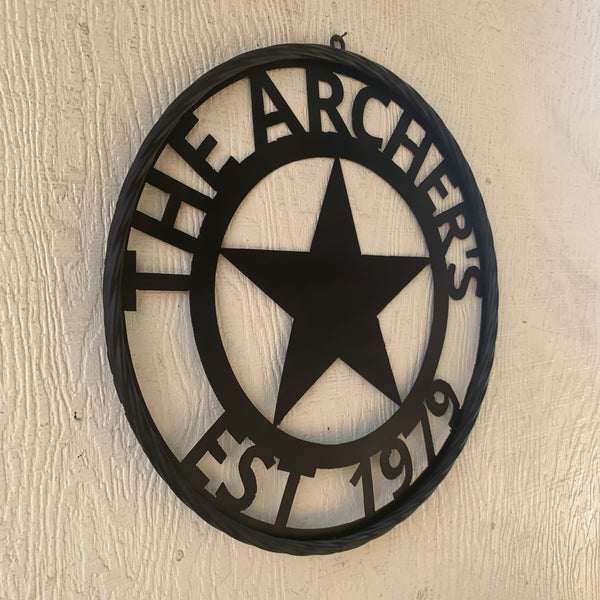 ARCHER STYLE YOUR CUSTOM NAME LASERCUT METAL SIGN WESTERN HOME DECOR HANDMADE ART