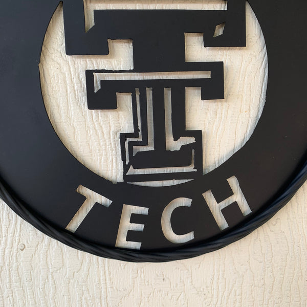 12",18",24",32",36" TEXAS TECH RUSTIC BLACK CUSTOM METAL VINTAGE CRAFT TEAM SIGN HANDMADE TO ORDER