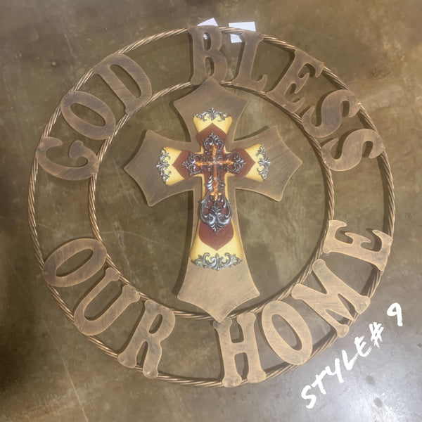CUSTOM CROSS WALL ART WESTERN HOME DECOR HANDMADE NEW