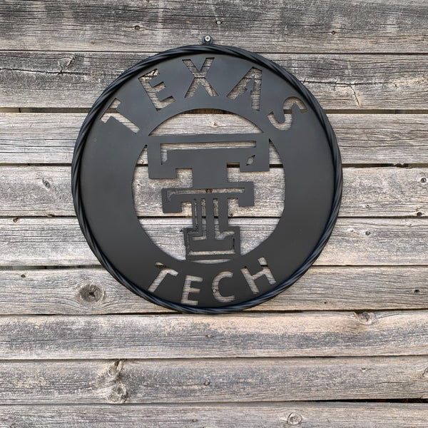 12",18",24",32",36" TEXAS TECH RUSTIC BLACK CUSTOM METAL VINTAGE CRAFT TEAM SIGN HANDMADE TO ORDER