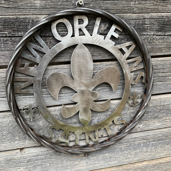 12", 18", 24 NEW ORLEANS SAINTS CUSTOM RAW METAL CRAFT SIGN WALL ART WESTERN HOME DECOR LASERCUT ART