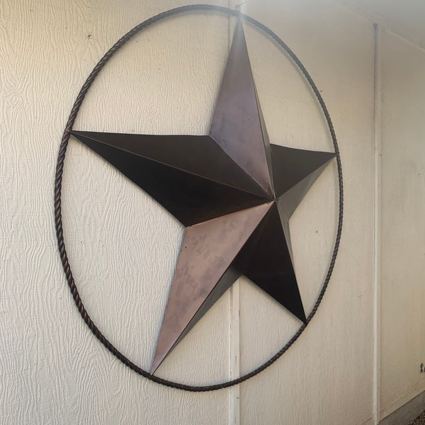 LONE STAR 60" BARN STAR METAL RUSTIC  BRONZE VINTAGE COPPER WALL ART WESTERN HOME DECOR HANDMADE NEW EH10524