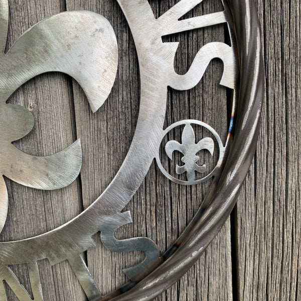 12", 18", 24 NEW ORLEANS SAINTS CUSTOM RAW METAL CRAFT SIGN WALL ART WESTERN HOME DECOR LASERCUT ART