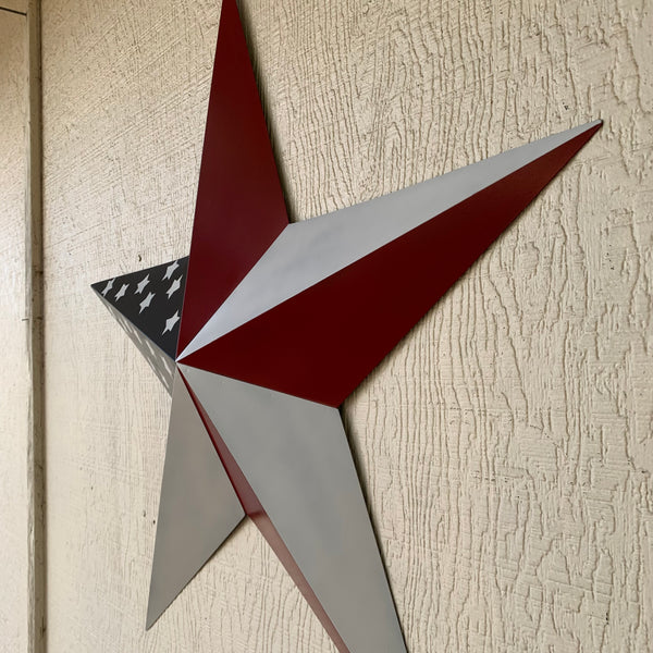 USA FLAG STAR STYLE# 5 RED WHITE & BLUE AMERICANA METAL BARN STAR WALL ART HANDMADE TO ORDER NEW