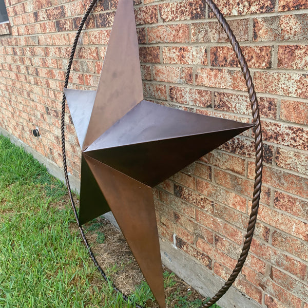 LONE STAR 60" BARN STAR METAL RUSTIC  BRONZE VINTAGE COPPER WALL ART WESTERN HOME DECOR HANDMADE NEW EH10524