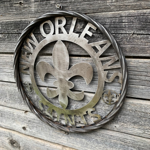 12", 18", 24 NEW ORLEANS SAINTS CUSTOM RAW METAL CRAFT SIGN WALL ART WESTERN HOME DECOR LASERCUT ART