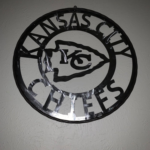 KANSAS CITY CHIEFS RAW METAL CUSTOM METAL LASERCUT VINTAGE CRAFT TEAM DECOR HANDMADE