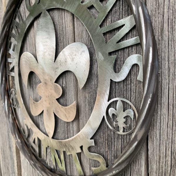 12", 18", 24 NEW ORLEANS SAINTS CUSTOM RAW METAL CRAFT SIGN WALL ART WESTERN HOME DECOR LASERCUT ART