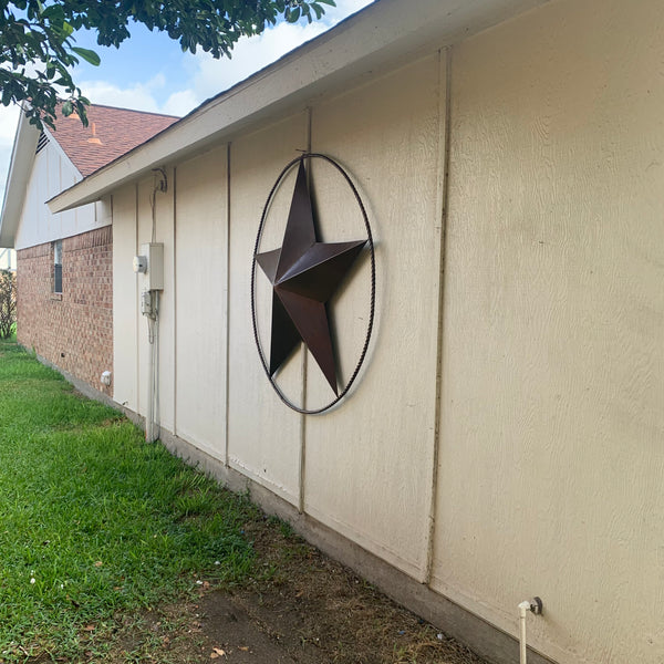 LONE STAR 60" BARN STAR METAL RUSTIC  BRONZE VINTAGE COPPER WALL ART WESTERN HOME DECOR HANDMADE NEW EH10524