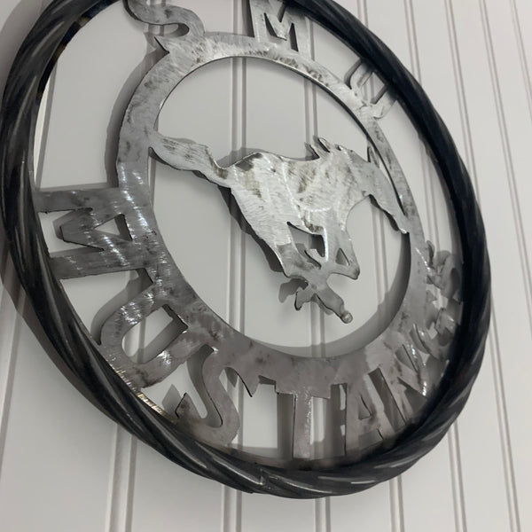 12",18",24",32",36" SMU MUSTANGS RAW METAL CUSTOM VINTAGE CRAFT WALL ART TEAM SIGN HANDMADE