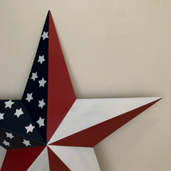 USA FLAG STAR STYLE# 5 RED WHITE & BLUE AMERICANA METAL BARN STAR WALL ART HANDMADE TO ORDER NEW