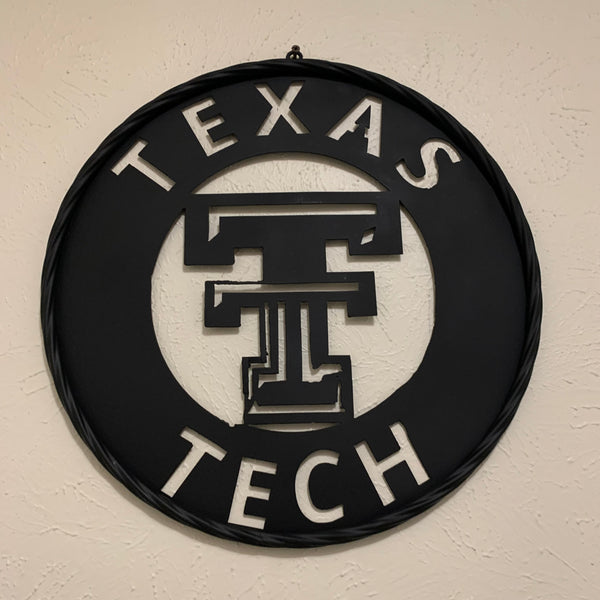 12",18",24",32",36" TEXAS TECH RUSTIC BLACK CUSTOM METAL VINTAGE CRAFT TEAM SIGN HANDMADE TO ORDER
