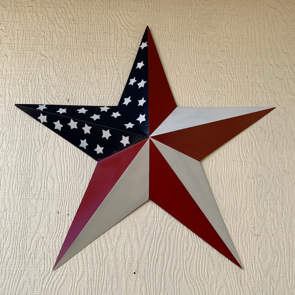 USA FLAG STAR STYLE# 5 RED WHITE & BLUE AMERICANA METAL BARN STAR WALL ART HANDMADE TO ORDER NEW