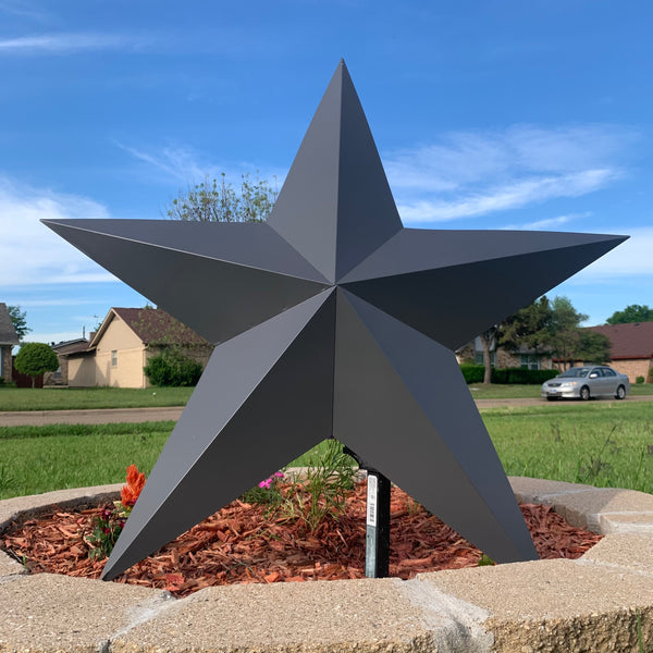 GUN METAL GREY STAR BARN STAR NO RING DAVID STAR 5 POINT WESTERN HOME DECOR HAND PAINTED