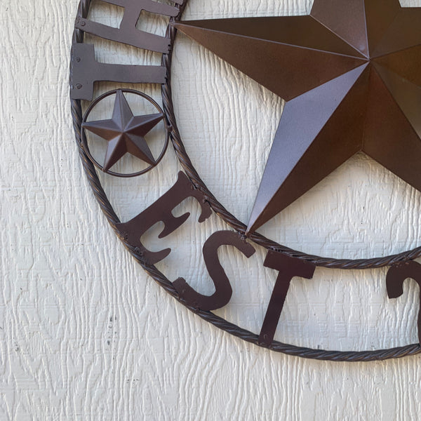 FINE FAMILY STYLE YOUR CUSTOM NAME STAR BARN STAR METAL LONE STAR WESTERN HOME DECOR RUSTIC BRONZE HANDMADE 24",32",36",50"