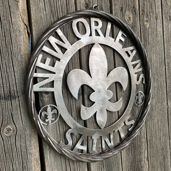 12", 18", 24 NEW ORLEANS SAINTS CUSTOM RAW METAL CRAFT SIGN WALL ART WESTERN HOME DECOR LASERCUT ART