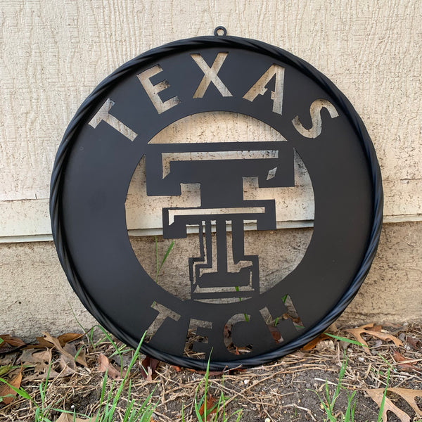 12",18",24",32",36" TEXAS TECH RUSTIC BLACK CUSTOM METAL VINTAGE CRAFT TEAM SIGN HANDMADE TO ORDER
