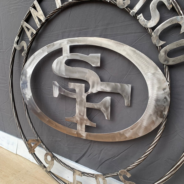 36" SAN FRANCISCO 49ERS CUSTOM RAW METAL VINTAGE CRAFT TEAM SIGN HAND MADE IN USA