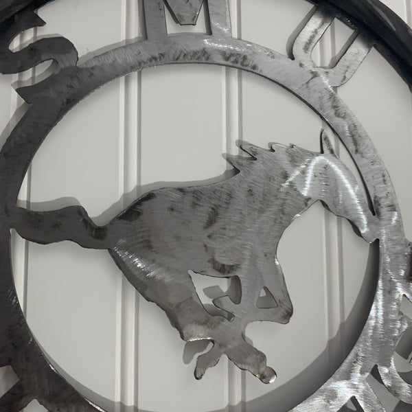 12",18",24",32",36" SMU MUSTANGS RAW METAL CUSTOM VINTAGE CRAFT WALL ART TEAM SIGN HANDMADE