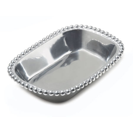 #IH_3562 11.5" RECTANGLE BEADED BOWL METAL WESTERN HOME DECOR HANDMADE NEW