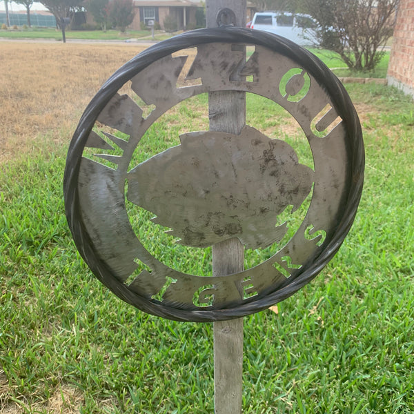 12", 18", 24", 32" MIZZOU TIGERS MISSOURI CUSTOM RAW METAL VINTAGE CRAFT TEAM SIGN HANDMADE