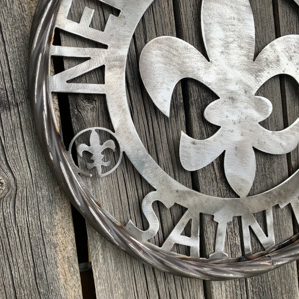 12", 18", 24 NEW ORLEANS SAINTS CUSTOM RAW METAL CRAFT SIGN WALL ART WESTERN HOME DECOR LASERCUT ART