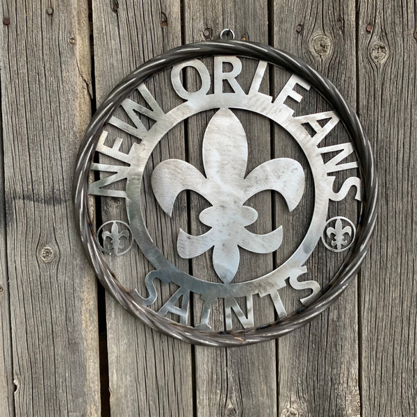 12", 18", 24 NEW ORLEANS SAINTS CUSTOM RAW METAL CRAFT SIGN WALL ART WESTERN HOME DECOR LASERCUT ART