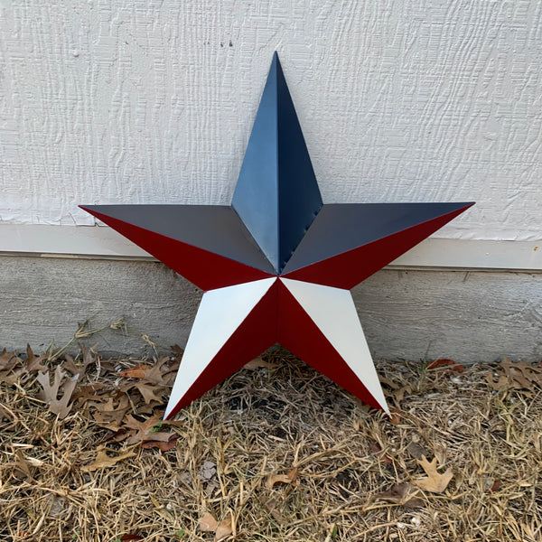 16",24",36" RED WHITE & BLUE METAL BARN STAR METAL WALL ART HANDMADE